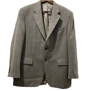 Lauren Ralph‎ Lauren Herringbone Blazer Jacket 42R Brown Sport Coat Suit Preppy